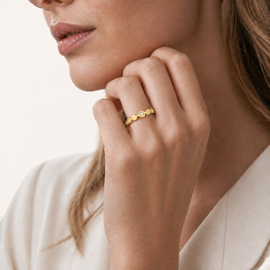 Gnoce Hexagon Honeycomb Ring_3