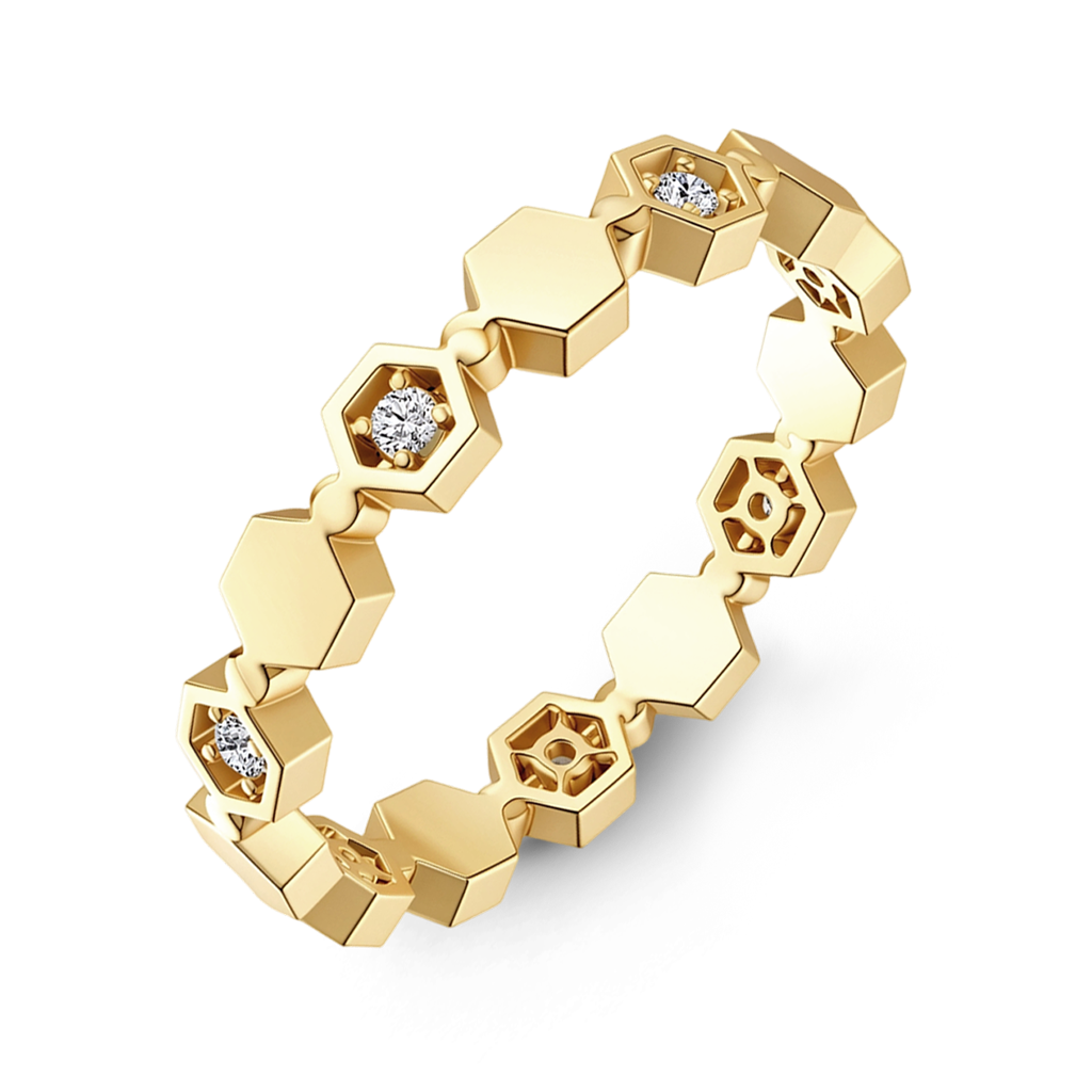 Gnoce Hexagon Honeycomb Ring_4