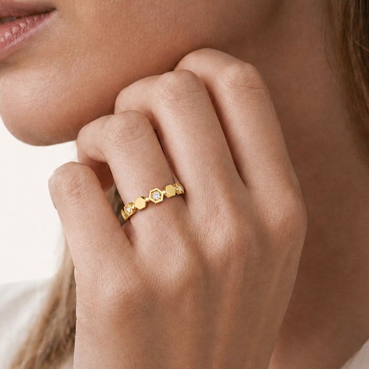 Gnoce Hexagon Honeycomb Ring_2
