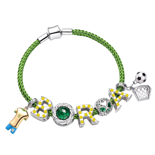 Gnoce Brazilian Style Glow-in-the-Dark Green Soccer Jersey Charm Bracelet_1