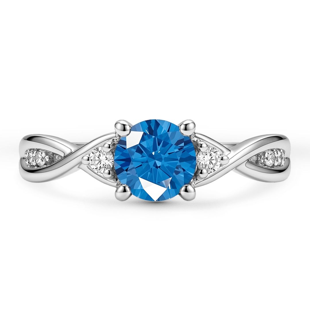 Gnoce Twisted Blue Round Cut Promise Ring_1