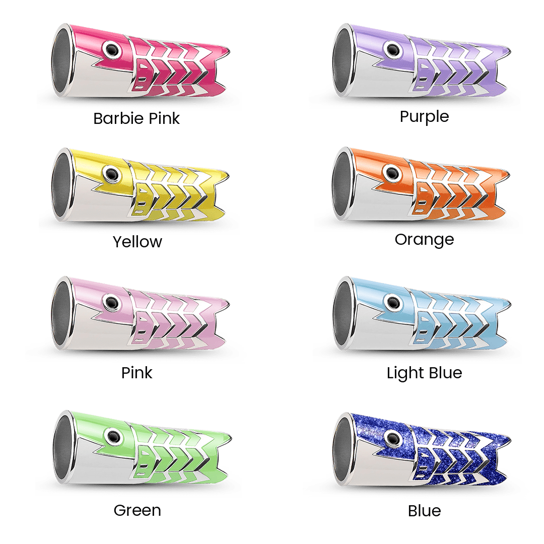 Gnoce Carp Streamer Charm Platinum-plated Silver Blend_2