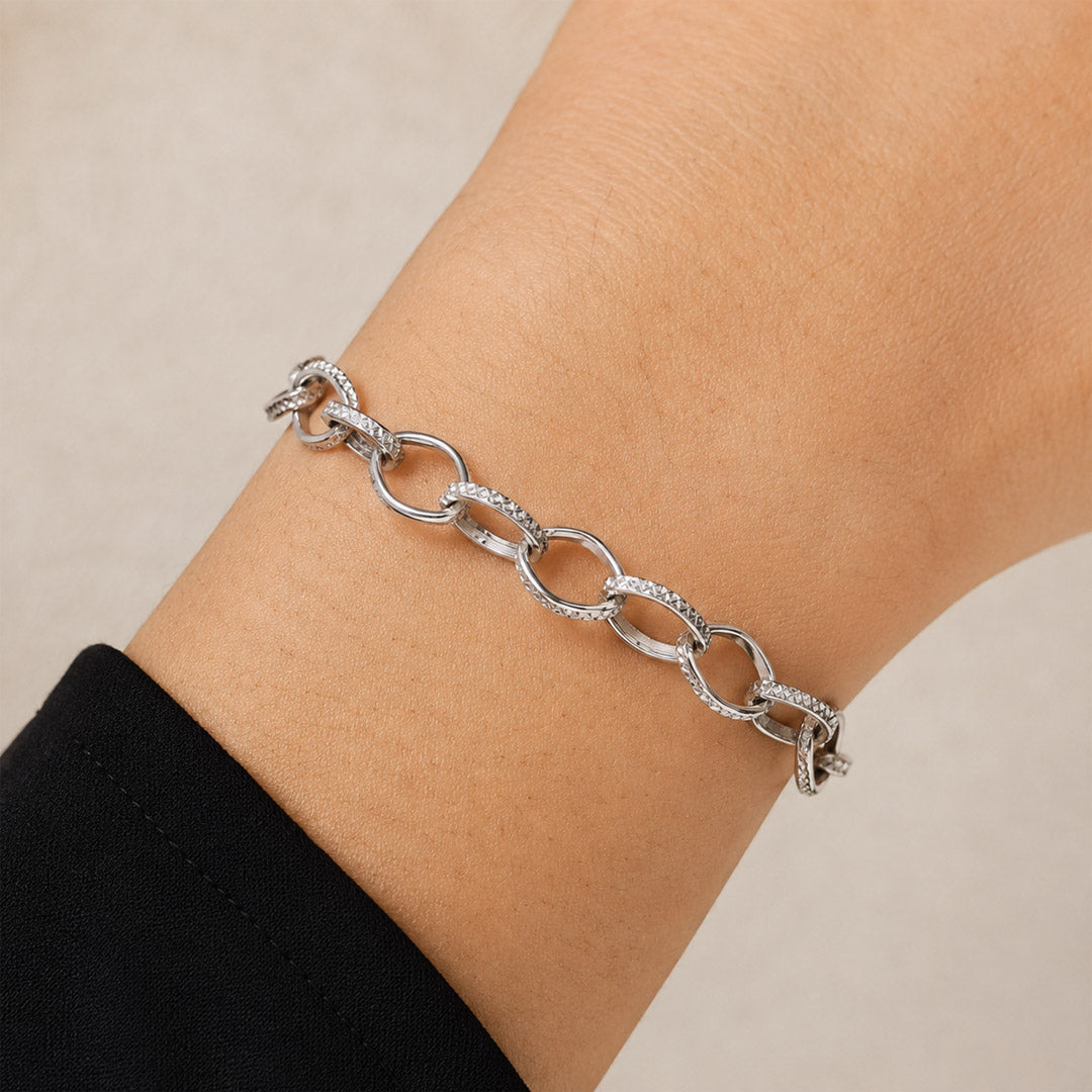 Gnoce Textured Link Extender Chain Bracelet_2