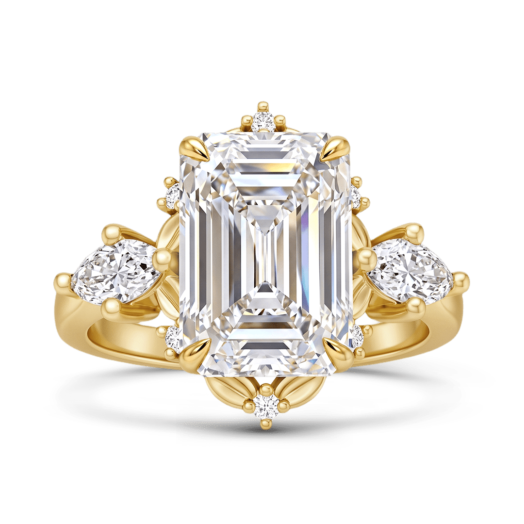 Gnoce Emerald Cut Moissanite Three Stone Ring_1