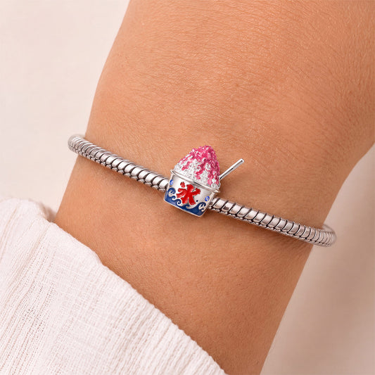 Gnoce Japanese Shaved Ice Charm Platinum-plated Silver Blend_2