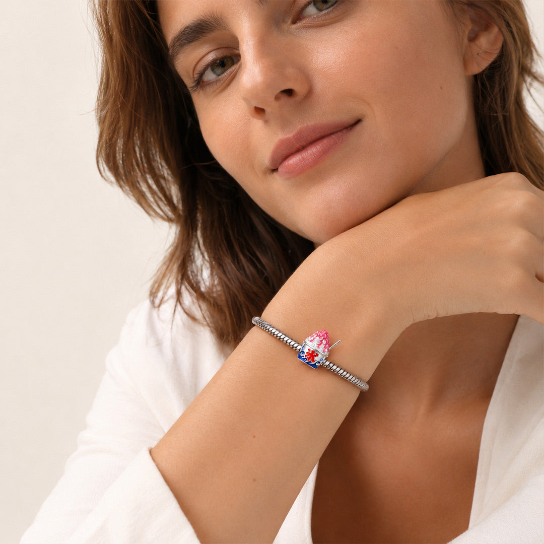Gnoce Japanese Shaved Ice Charm Platinum-plated Silver Blend_4