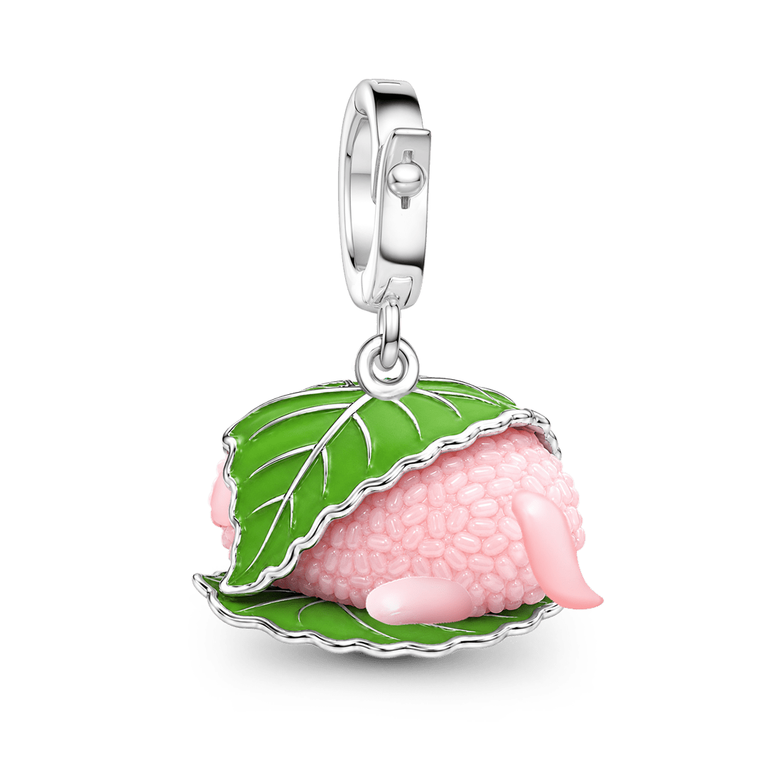Gnoce Japanese Wagashi Sakura Mochi Charm Platinum-plated Silver Blend_5