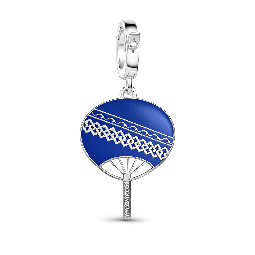 Gnoce Japanese Festival Uchiwa Charm Platinum-plated Silver Blend_6