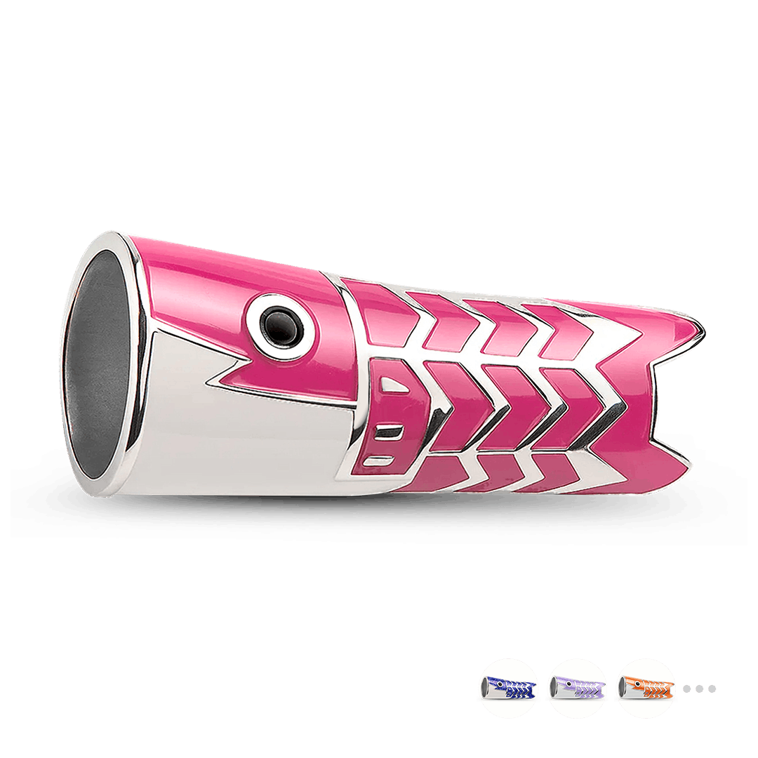 Gnoce Carp Streamer Charm Platinum-plated Silver Blend_1