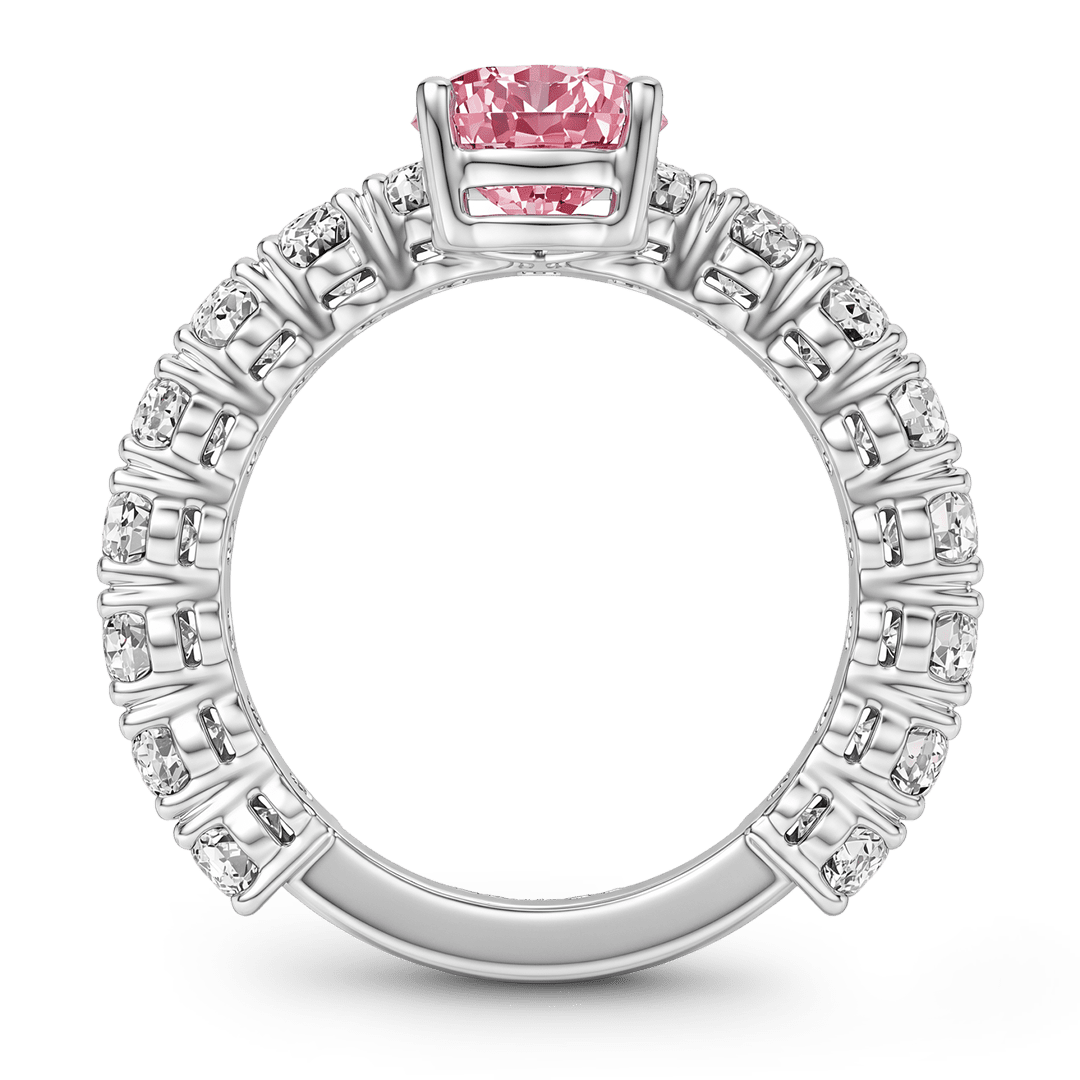 Gnoce Pink Pear Cut Eternity Ring Platinum-plated Silver Blend_5