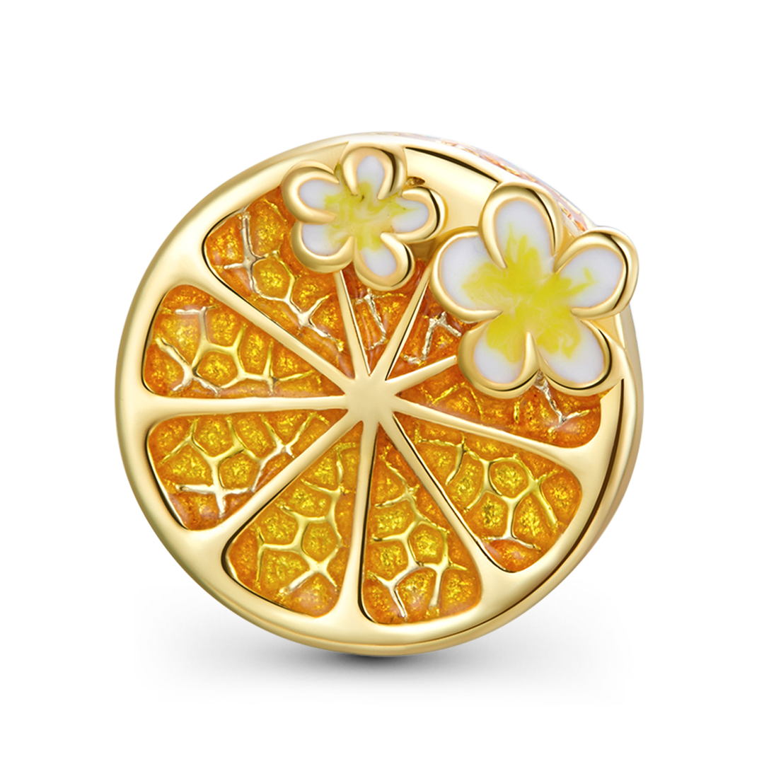 Gnoce Cherry Blossom Orange Beads 925 Sterling Silver_1