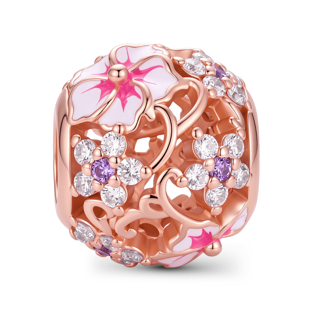 Gnoce Japanese Style Pink Cherry Blossom Beads 925 Sterling Silver_5