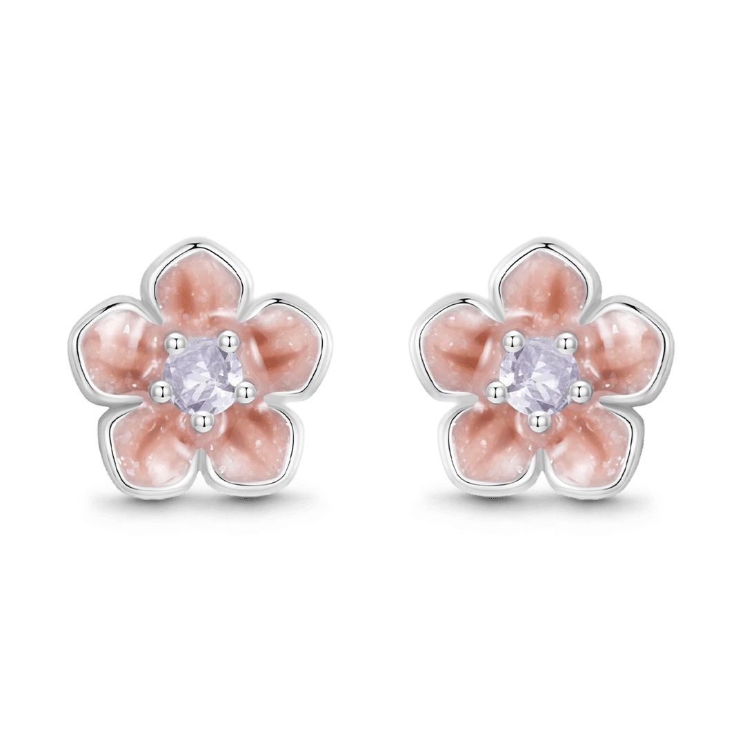 Gnoce Japanese-style Romantic Cherry Blossom Earrings 925 Sterling Silver_1