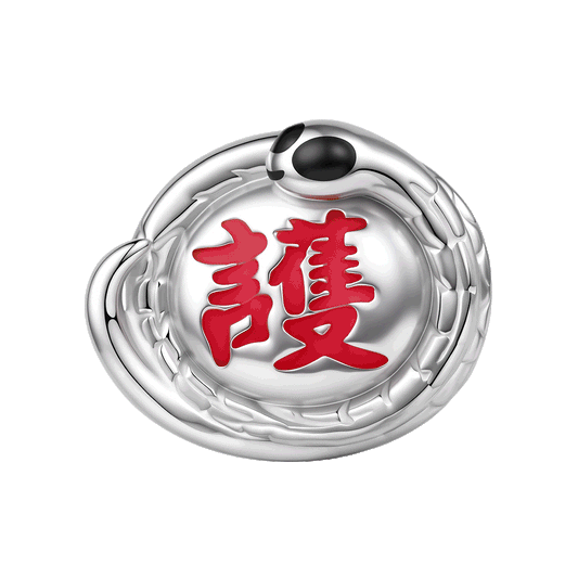 Gnoce Glow-in-the-dark White Snake Guardian Beads Platinum-plated Silver Blend_1