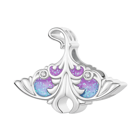 Gnoce Glow-in-the-dark Manta Ray Beads Platinum-plated Silver Blend_1