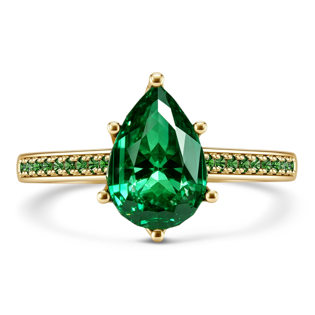 Gnoce Pear Cut Emerald Ring_1