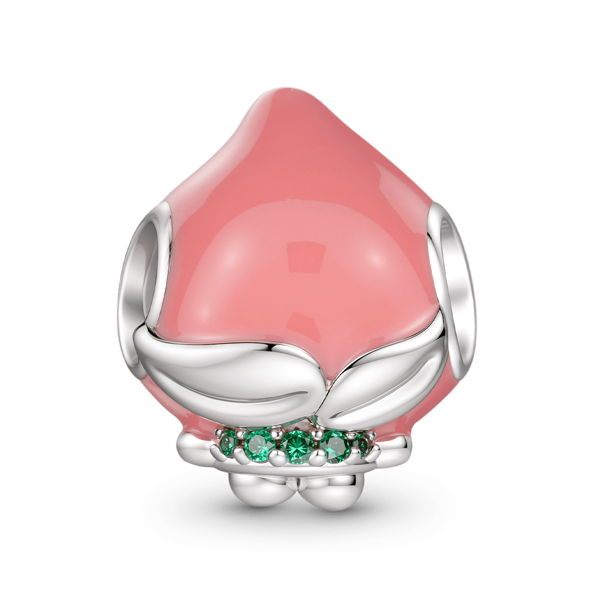 Gnoce Peach Doll Stoppers Charm Platinum-plated Silver Blend_5