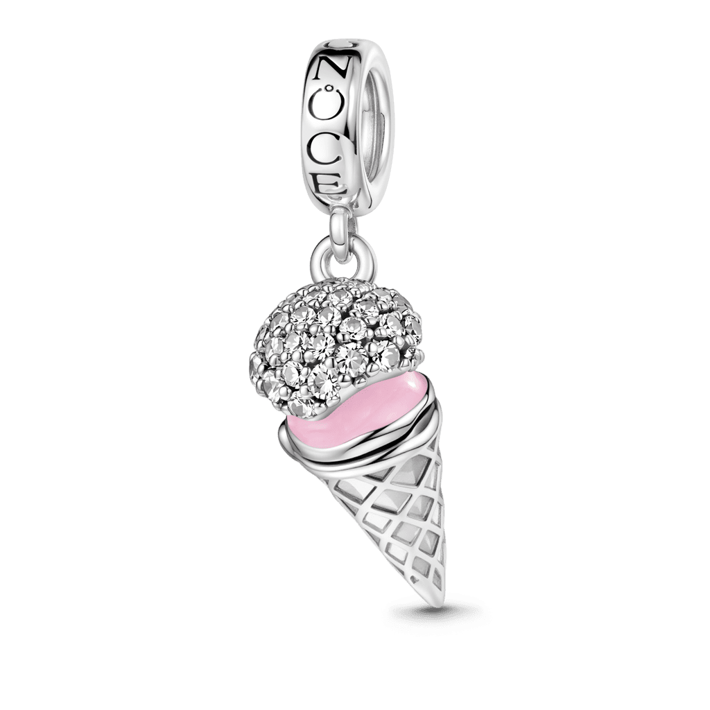 Gnoce Ice Cream Can Open Dangle Charm Platinum-plated Silver Blend_2