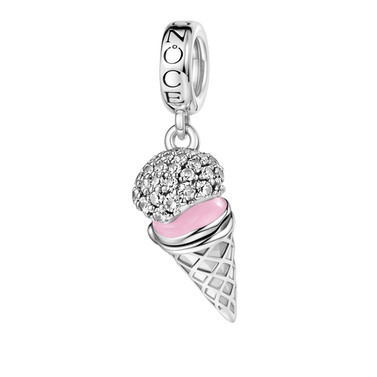 Gnoce Ice Cream Can Open Dangle Charm Platinum-plated Silver Blend_1