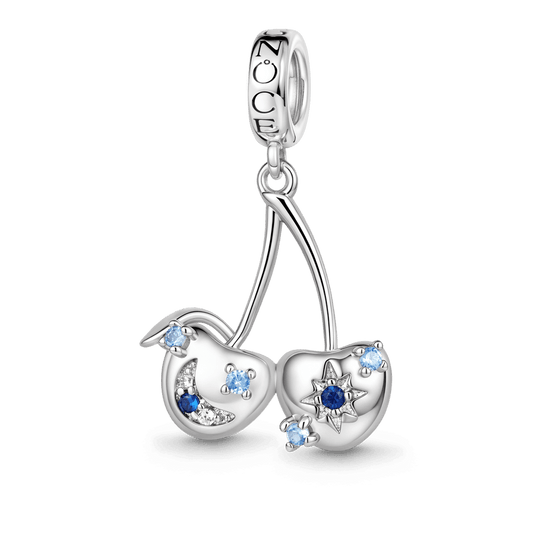 Gnoce Natural Cherry Dangle Charm Platinum-plated Silver Blend_1