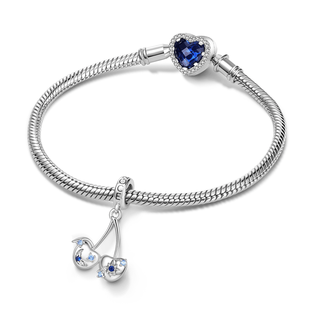Gnoce Natural Cherry Dangle Charm Platinum-plated Silver Blend_3