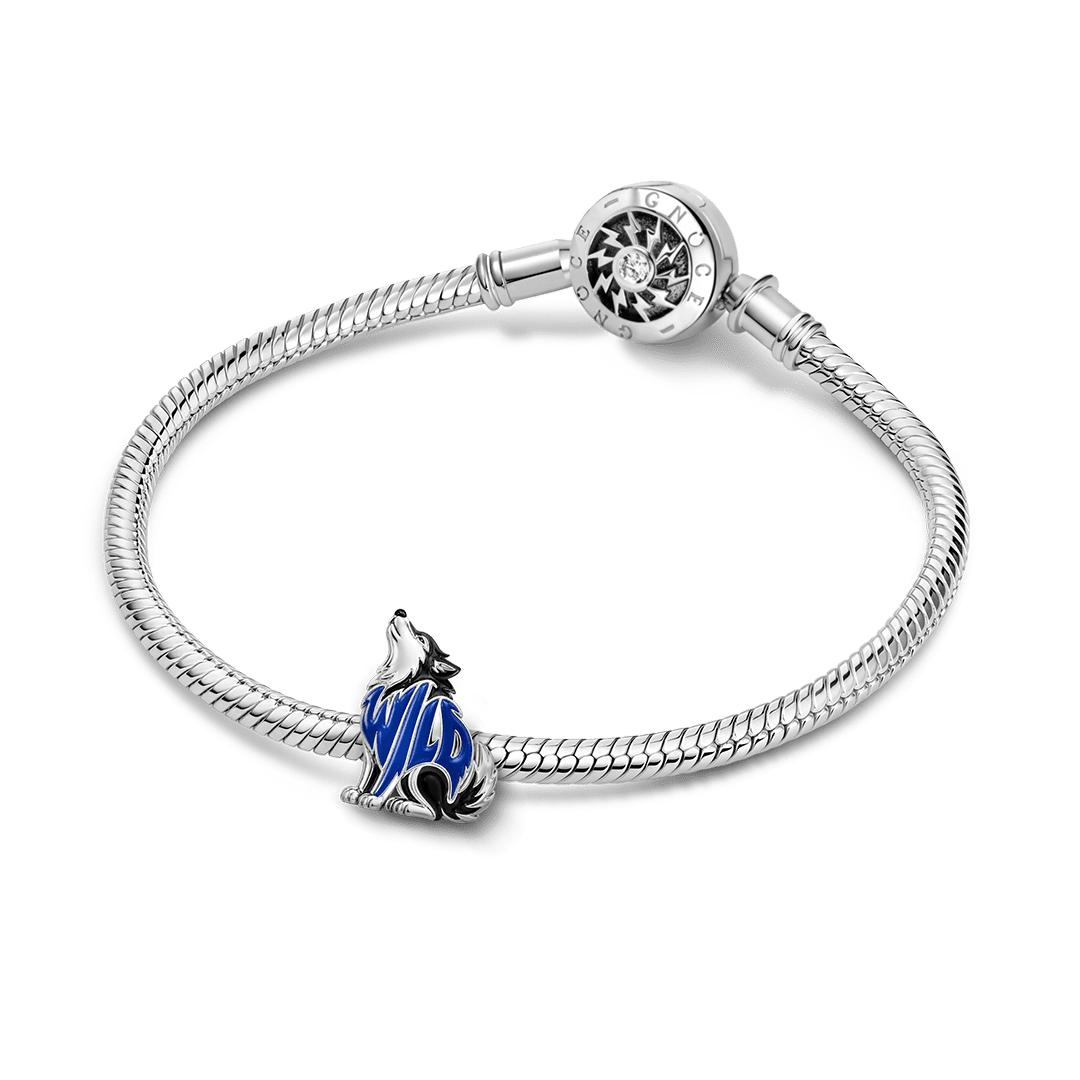 Gnoce Stay Wild Wolf Charm Bead Platinum-plated Silver Blend_3