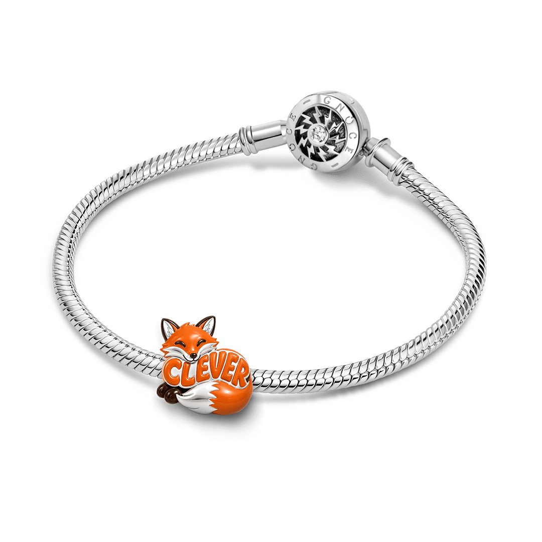 Gnoce Stay Clever Fox Charm Bead Platinum-plated Silver Blend_3