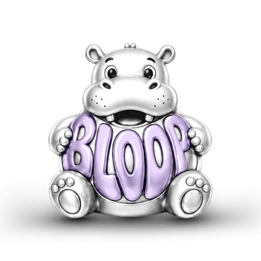 Gnoce Bloom Bright Hippo Charm Bead Platinum-plated Silver Blend_1