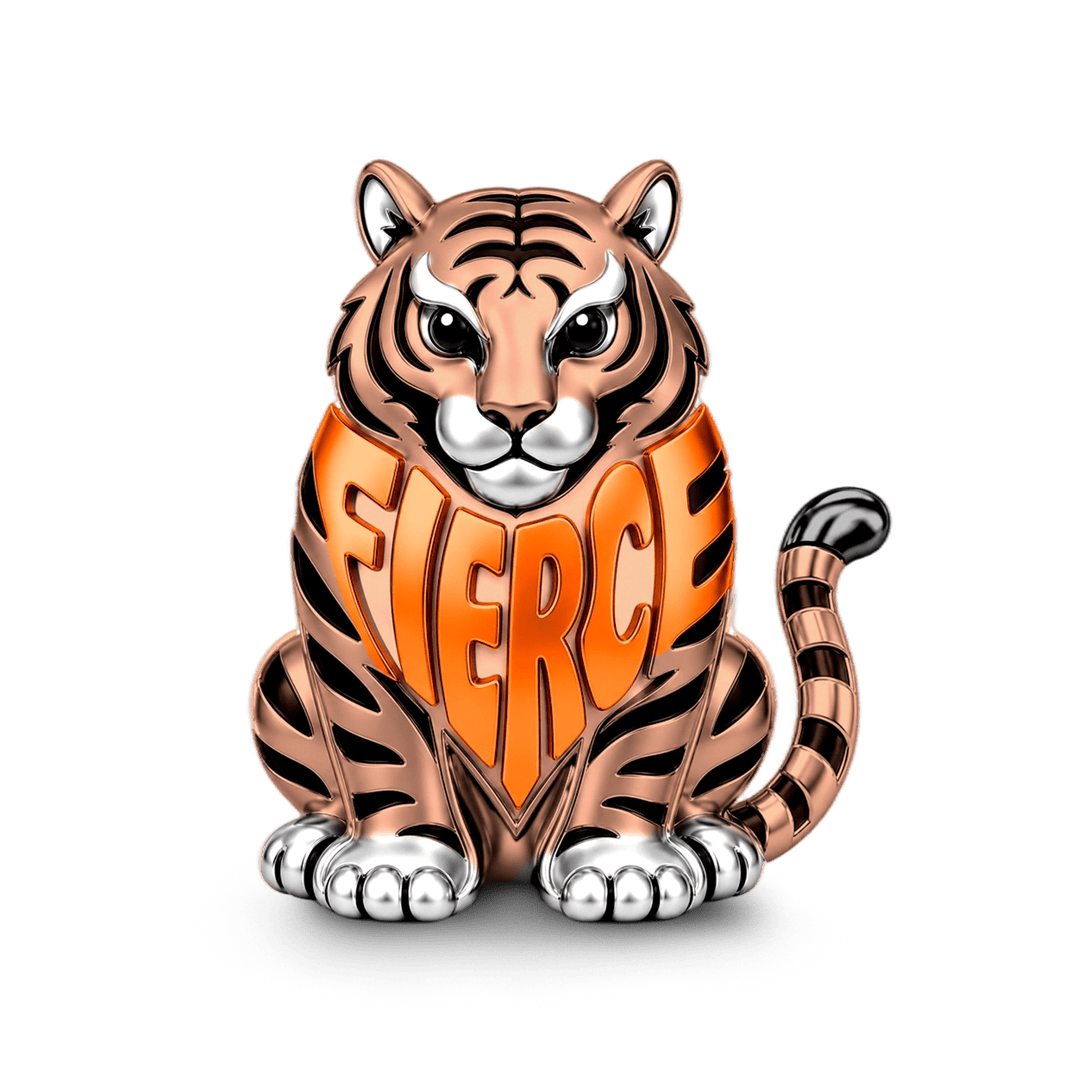 Gnoce Fierce Letter Tiger Bead Platinum-plated Silver Blend_1
