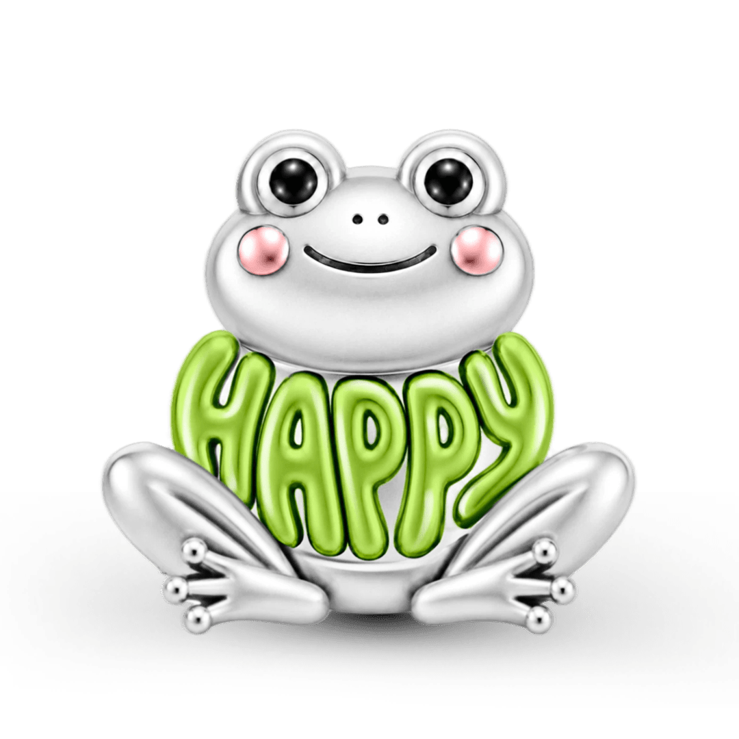 Gnoce Smiling Happy Frog Bead Platinum-plated Silver Blend_1
