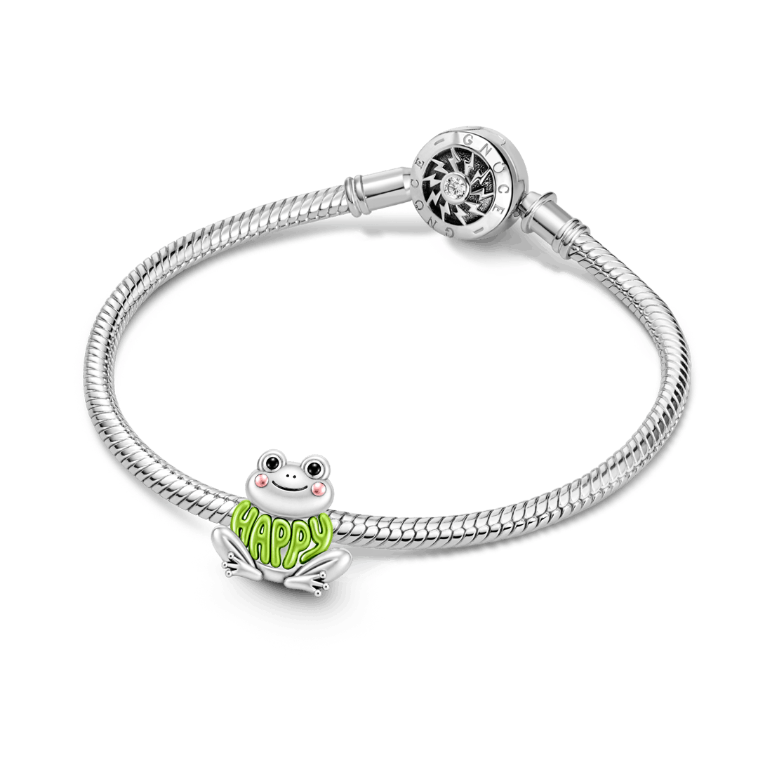 Gnoce Smiling Happy Frog Bead Platinum-plated Silver Blend_3