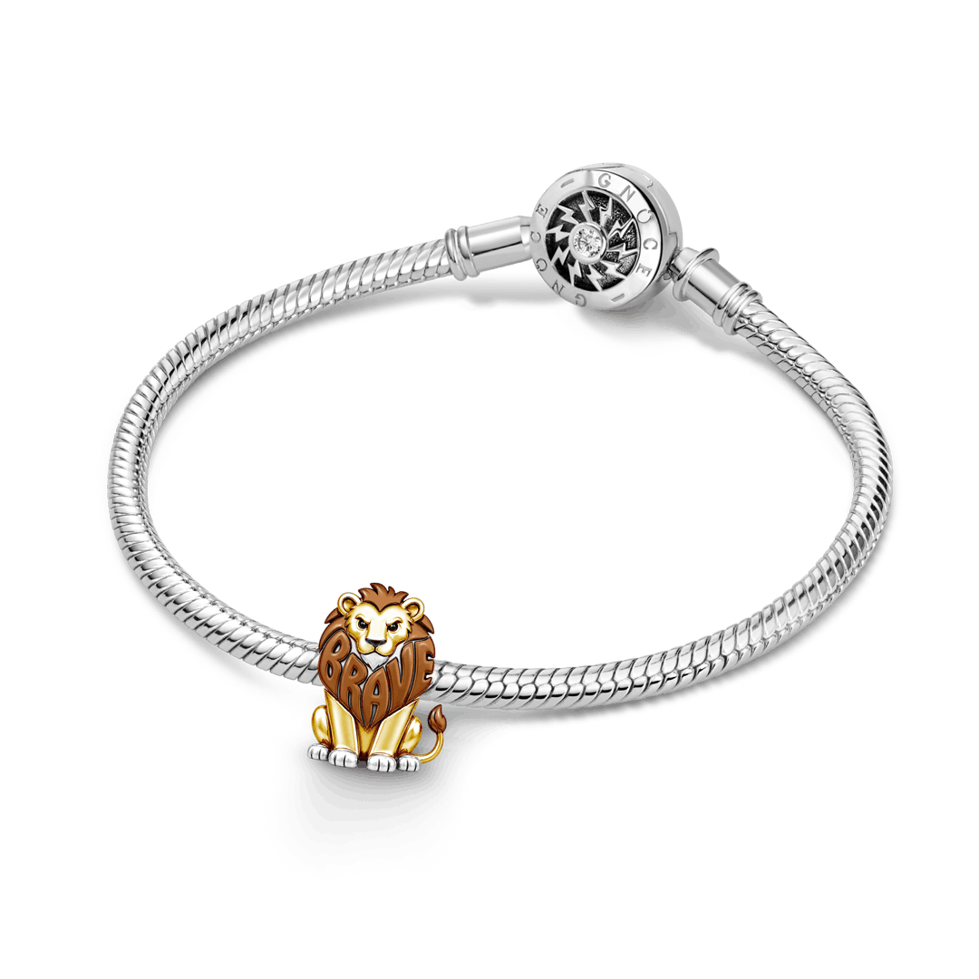 Gnoce Brave Letter Lion Bead Platinum-plated Silver Blend_3
