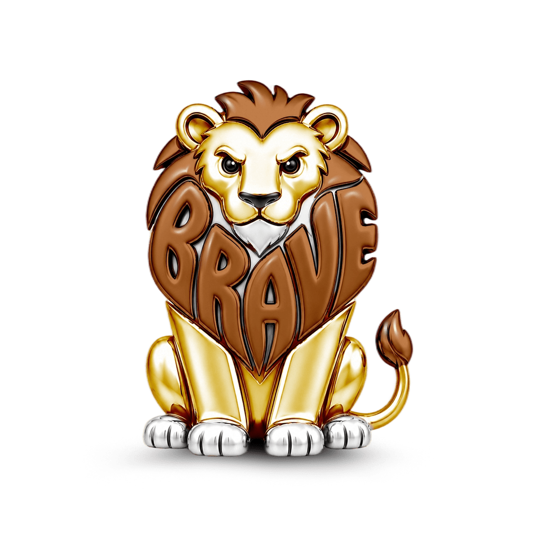 Gnoce Brave Letter Lion Bead Platinum-plated Silver Blend_1
