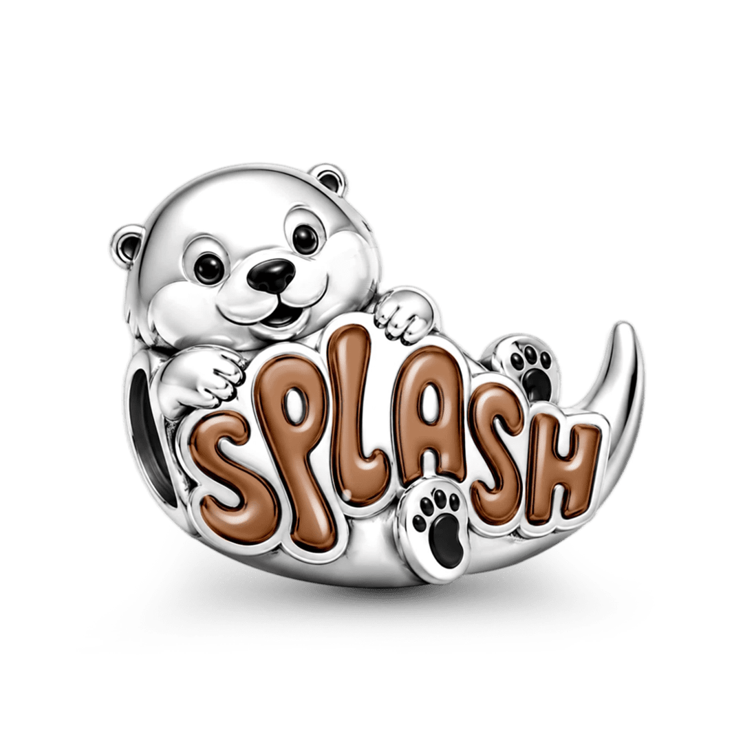 Gnoce Playful Splash Otter Bead Platinum-plated Silver Blend_1