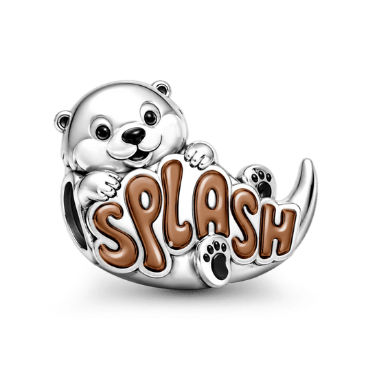 Gnoce Playful Splash Otter Bead Platinum-plated Silver Blend_1