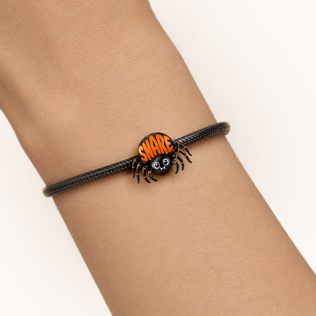 Gnoce Glow-in-the-dark Cute Spider Stopper Charm Platinum-plated Silver Blend_3