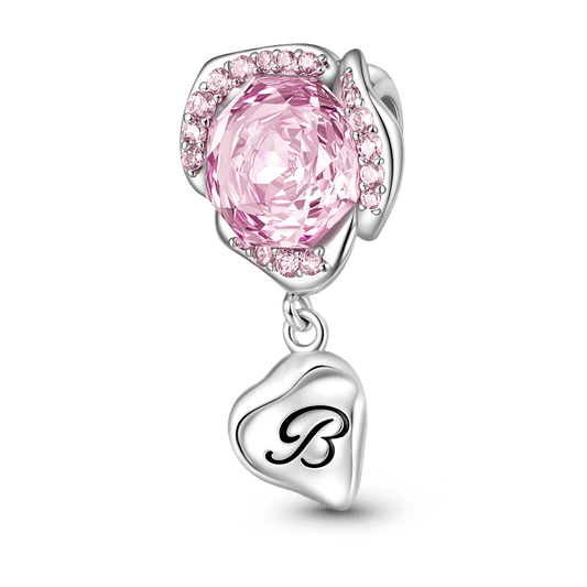 Gnoce Rose Flower Petal Stopper Charm Platinum-plated Silver Blend_1