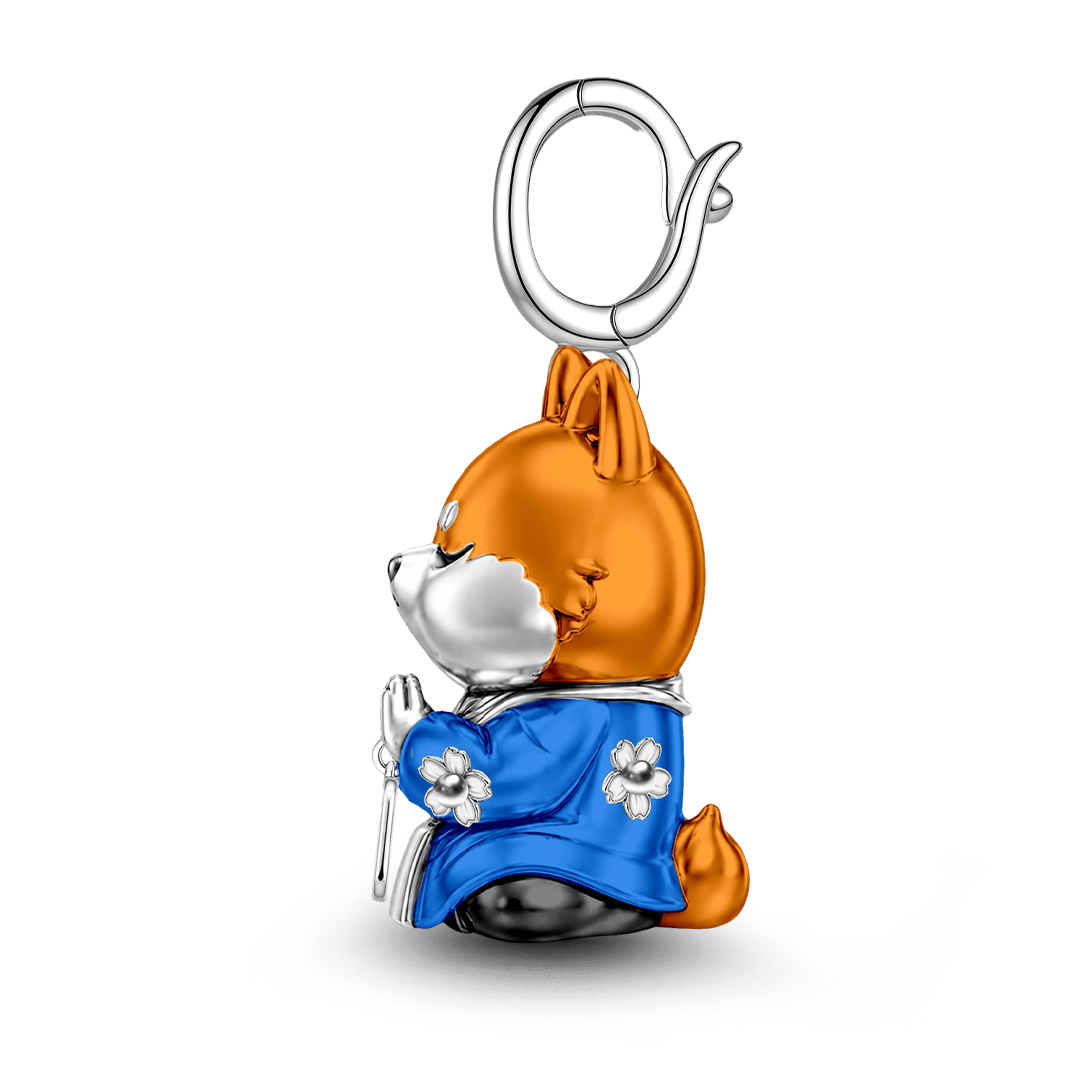 Gnoce Loyalty Dog Guardian Clasp Dangle Charm Platinum-plated Silver Blend_6