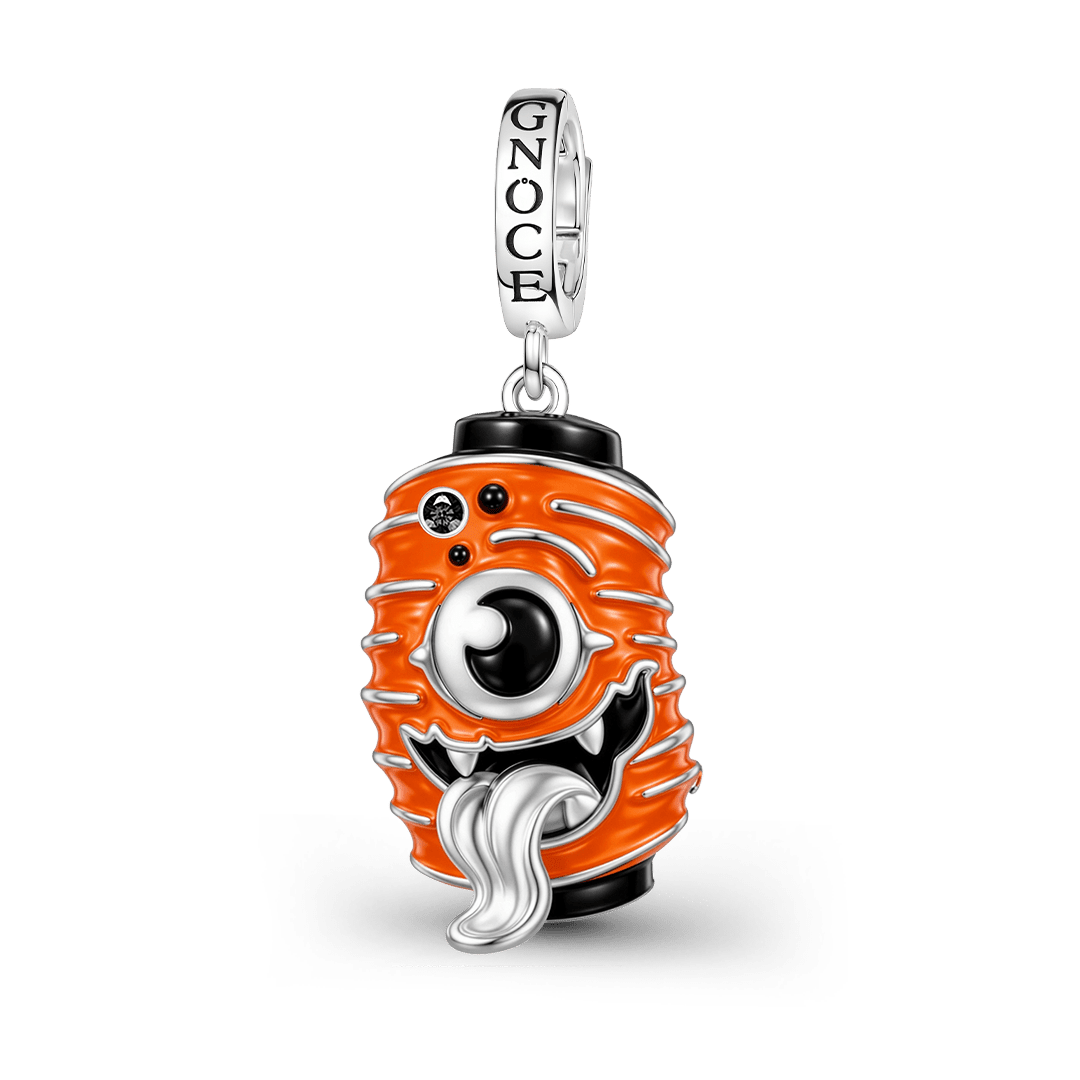 Gnoce Glow In Dark Halloween Monster Lantern Clasp Dangle Charm Platinum‑plated Silver Blend_2