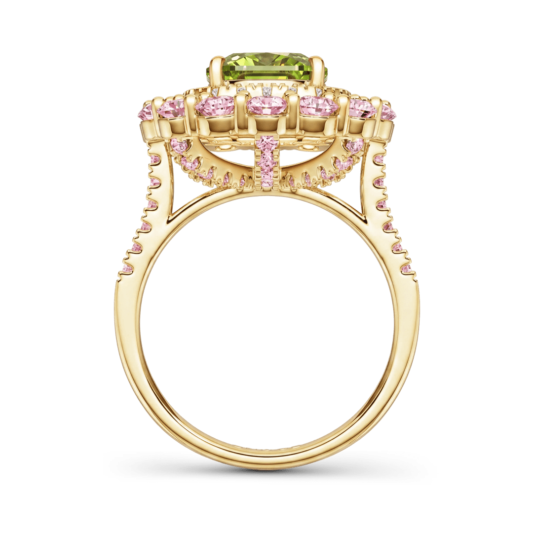 Gnoce Double Halo Peridot Ring_5