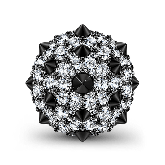 Gnoce British Punk Spiked Crystal Bead Charm Platinum‑plated Silver Blend_1
