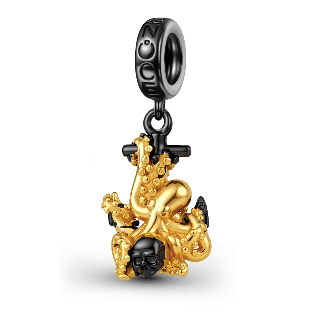 Gnoce Halloween Gothic Kraken Anchor Skull Dangle Charm_1