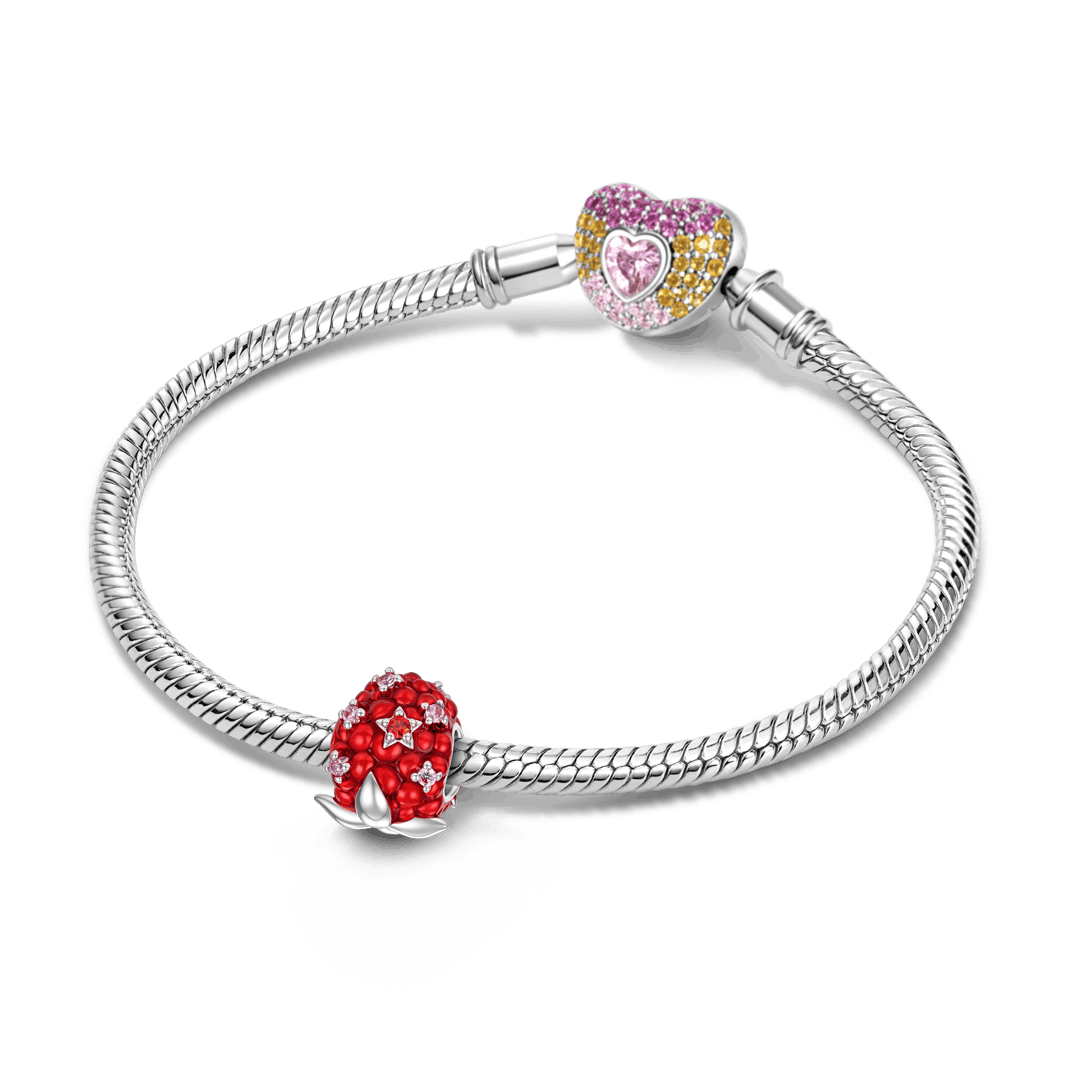 Gnoce Sparkling Red Raspberry Bead Platinum-plated Silver Blend_3