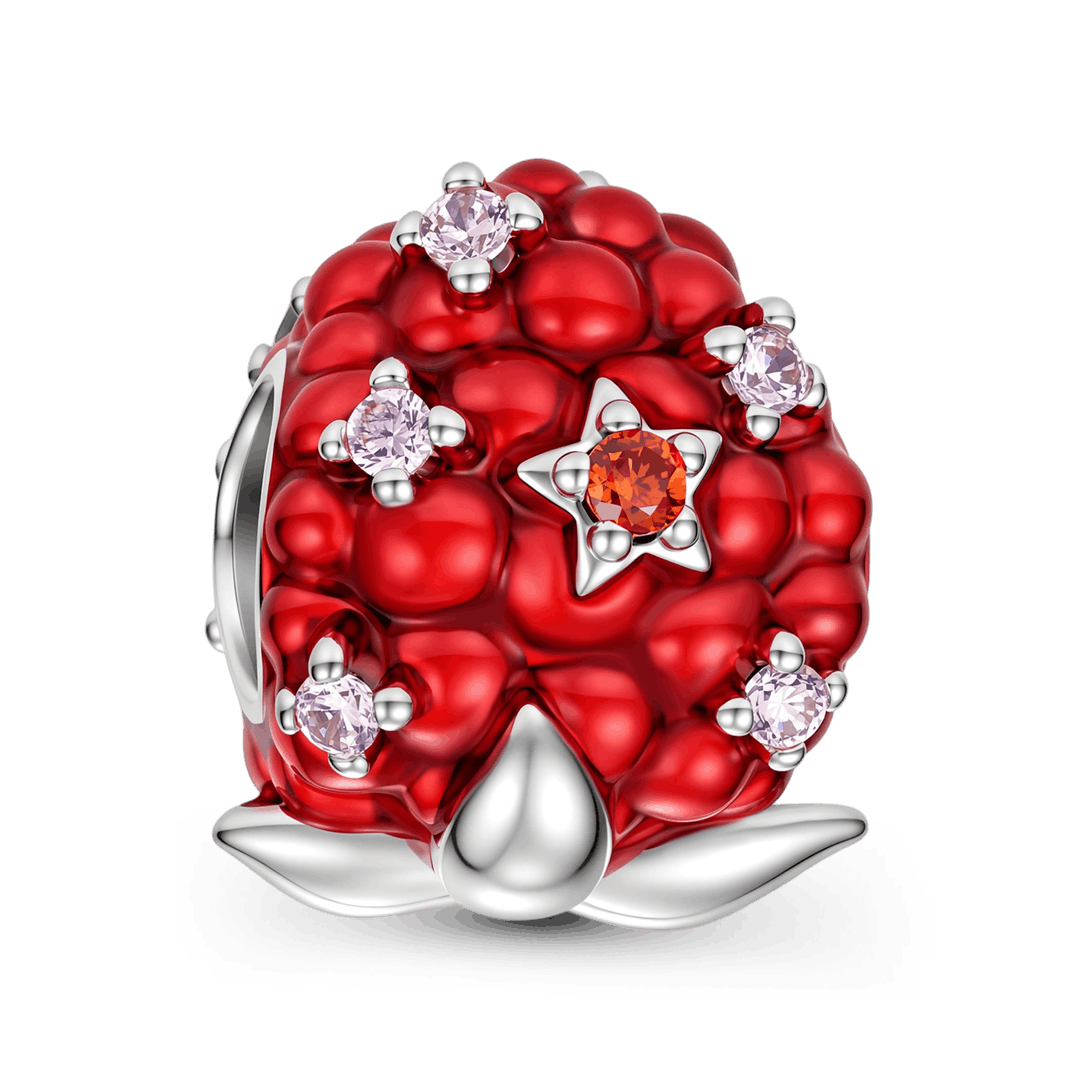 Gnoce Sparkling Red Raspberry Bead Platinum-plated Silver Blend_5