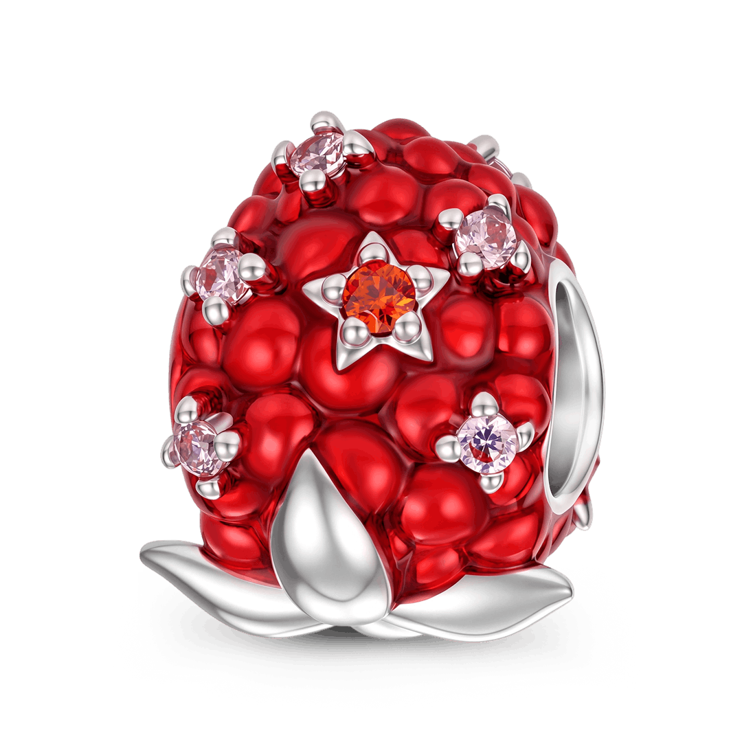 Gnoce Sparkling Red Raspberry Bead Platinum-plated Silver Blend_1