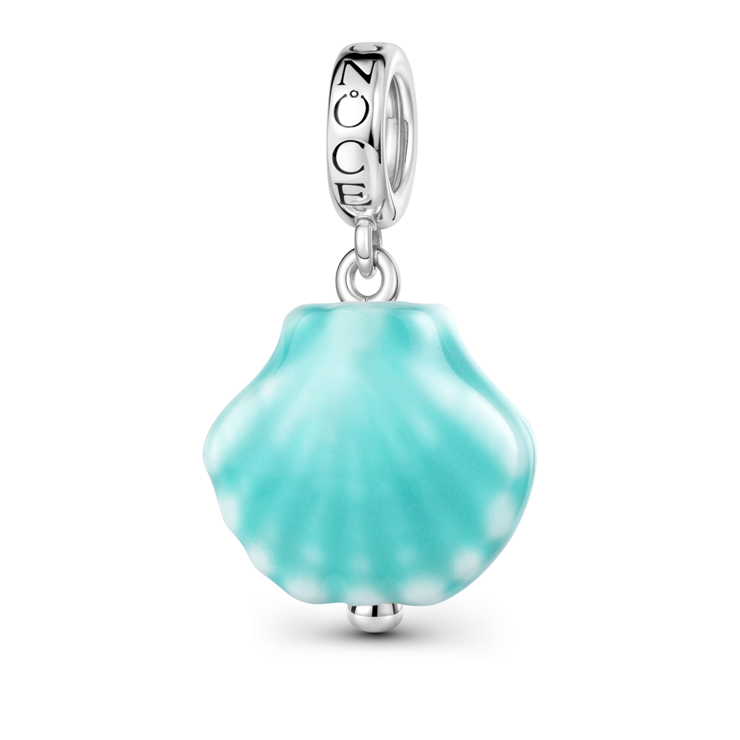 Gnoce Ceramic Shell Dangle Charm Platinum-plated Silver Blend_1