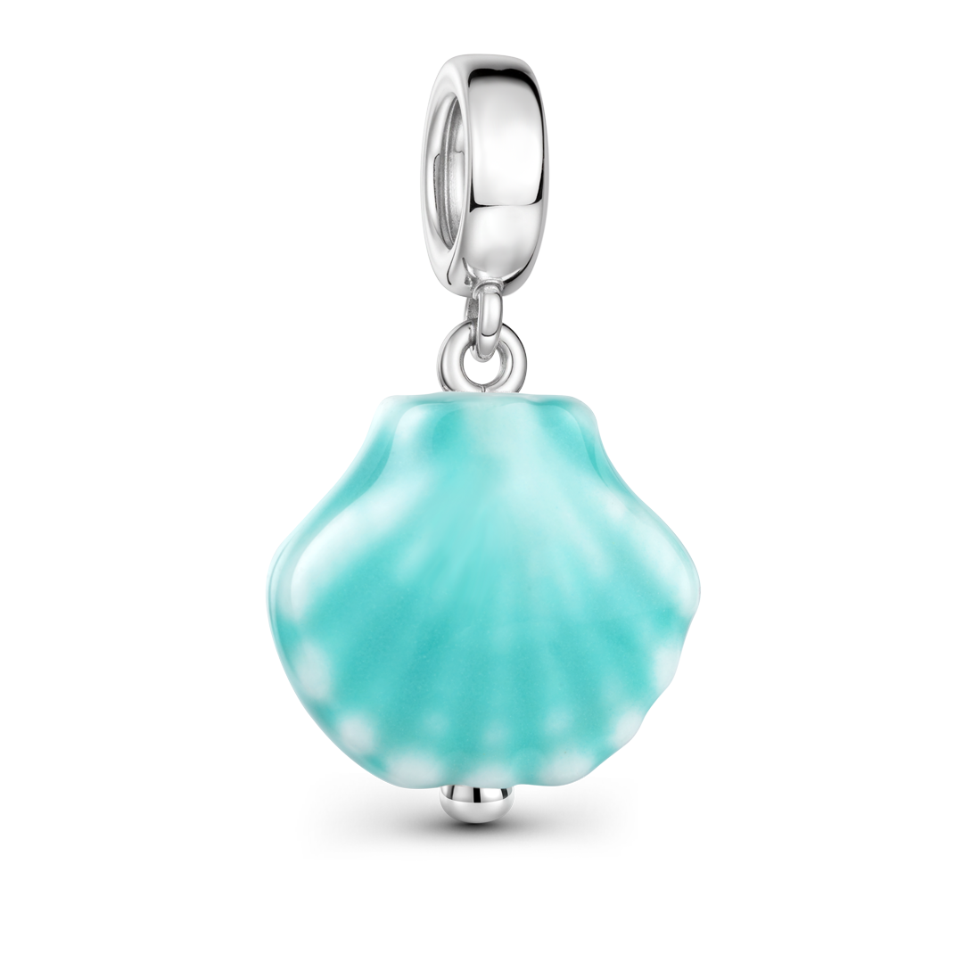 Gnoce Ceramic Shell Dangle Charm Platinum-plated Silver Blend_5