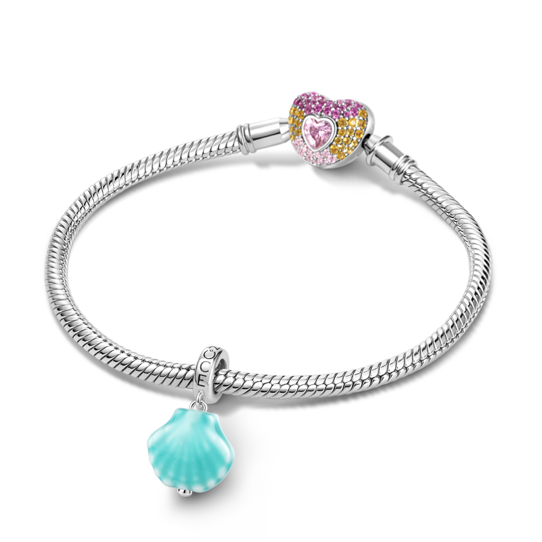 Gnoce Ceramic Shell Dangle Charm Platinum-plated Silver Blend_3