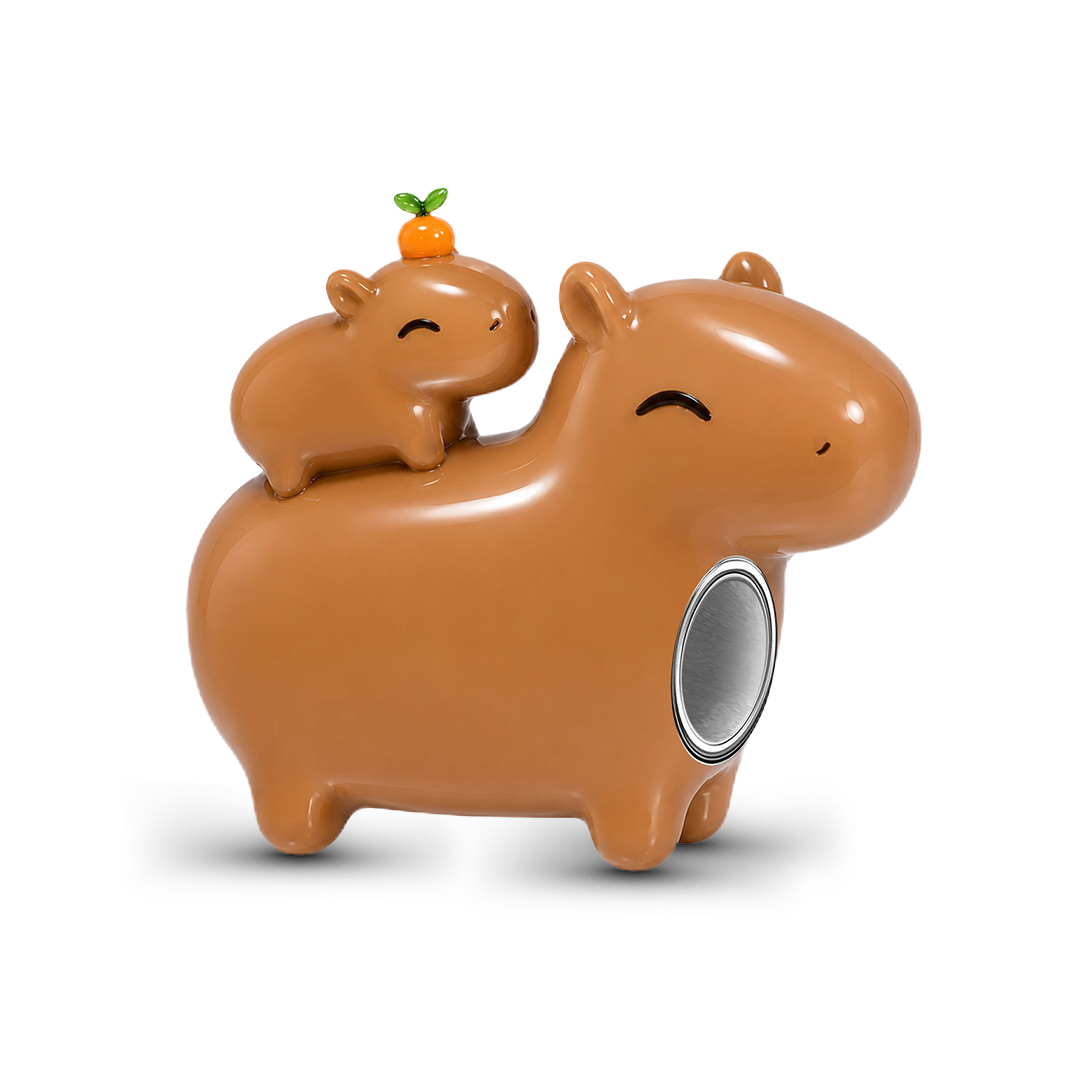 Gnoce Capybara Family Charm Bead Platinum‑plated Silver Blend_5