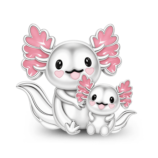 Gnoce Salamander Mother And Baby Charm Bead Platinum‑plated Silver Blend_1